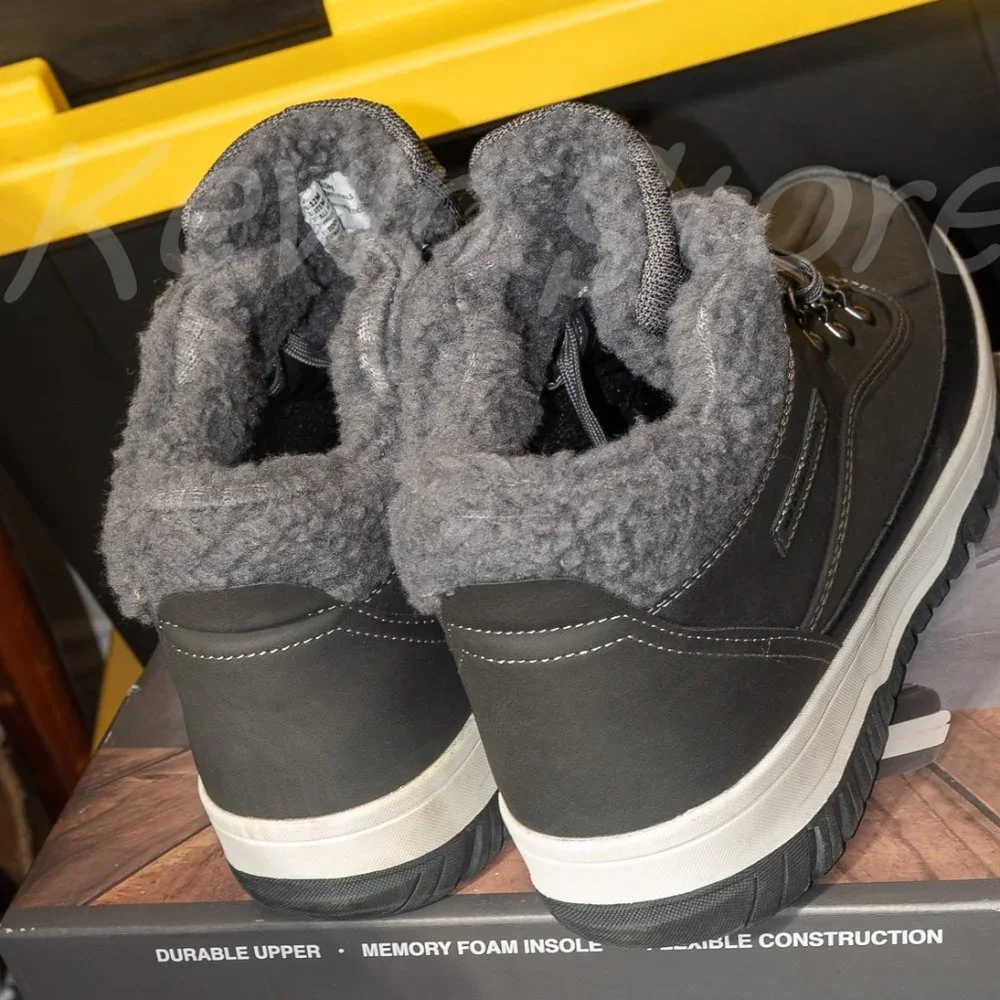 Men's Slope Memory‎ Foam Lace-Up Gray Sneaker Boot  Weatherproof